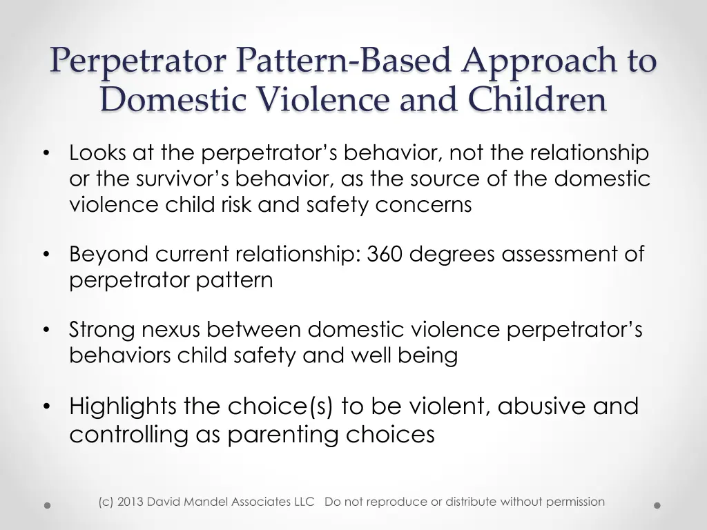 perpetrator pattern based approach to domestic