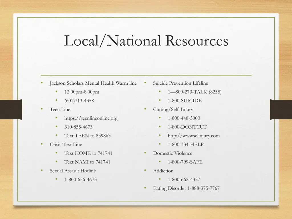 local national resources