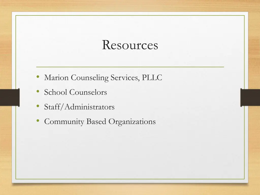 resources