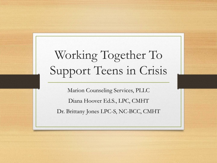 working together to support teens in crisis