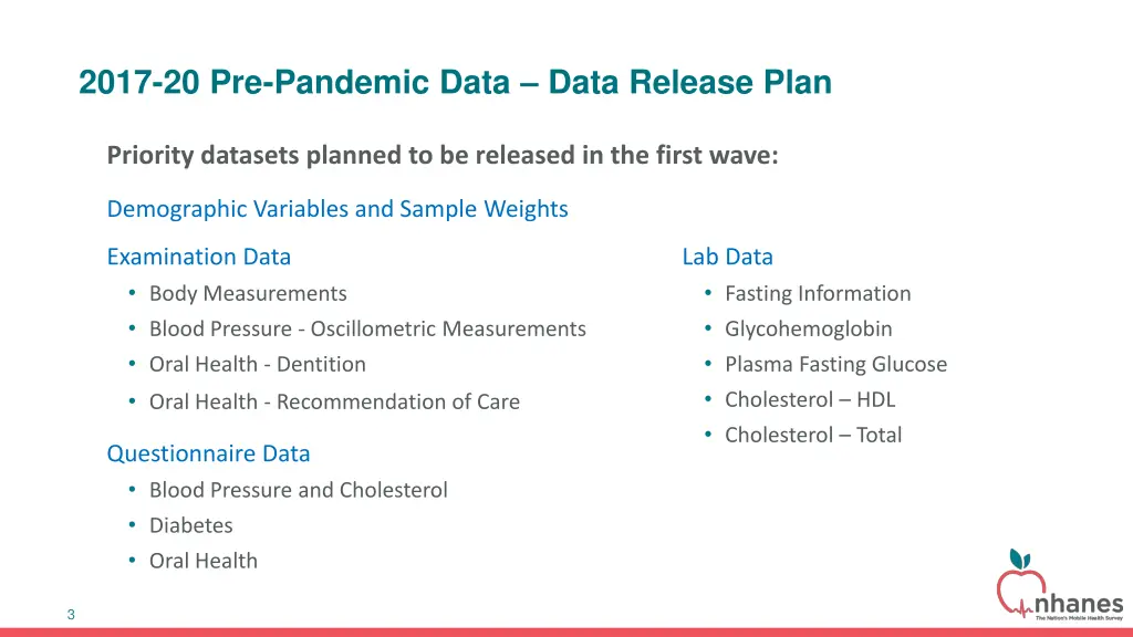 2017 20 pre pandemic data data release plan 2