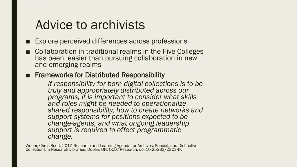 advice to archivists