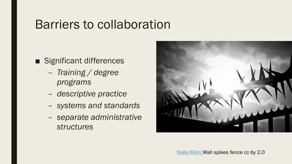 barriers to collaboration