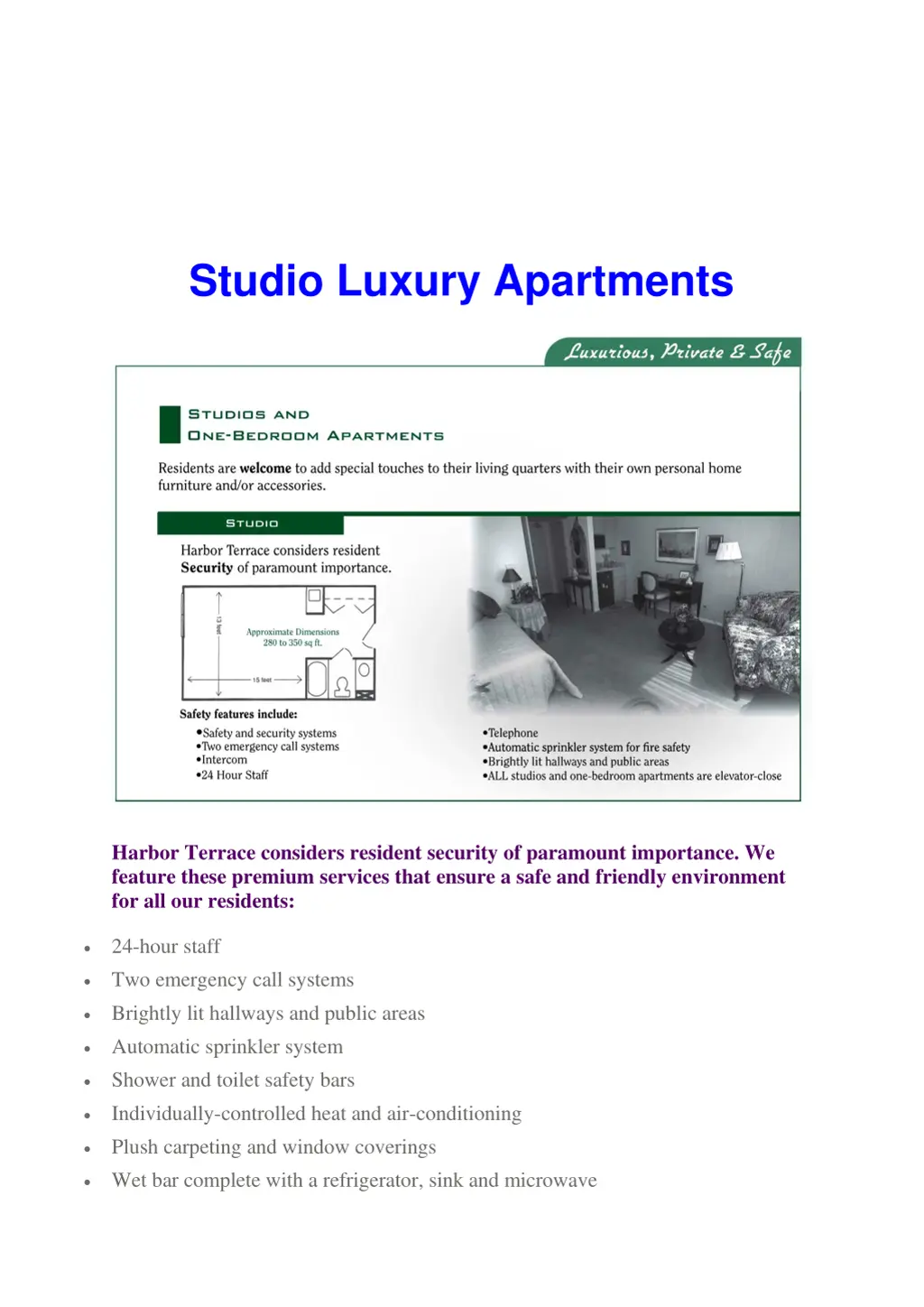 studio luxury apartments