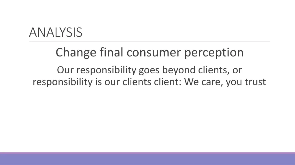 analysis change final consumer perception