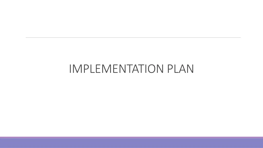 implementation plan