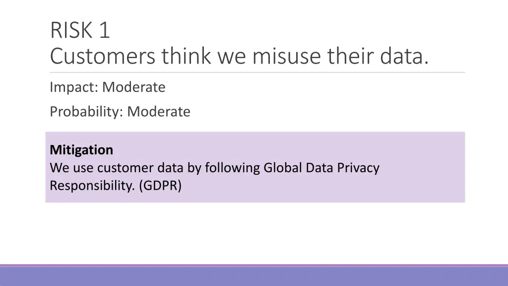 risk 1 customers think we misuse their data