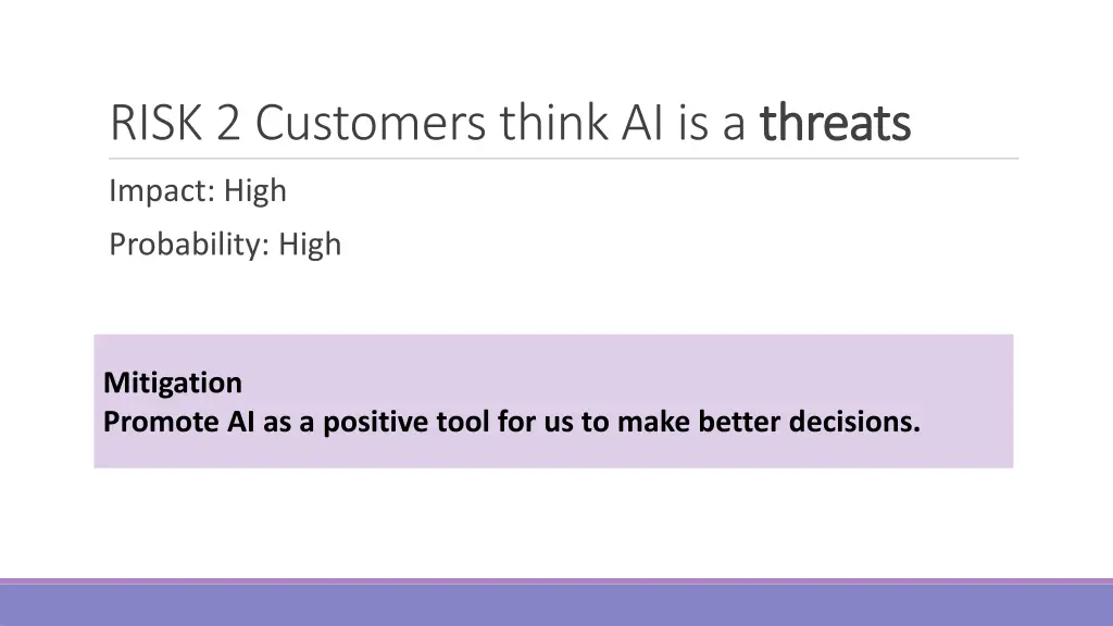 risk 2 customers think ai is a threats