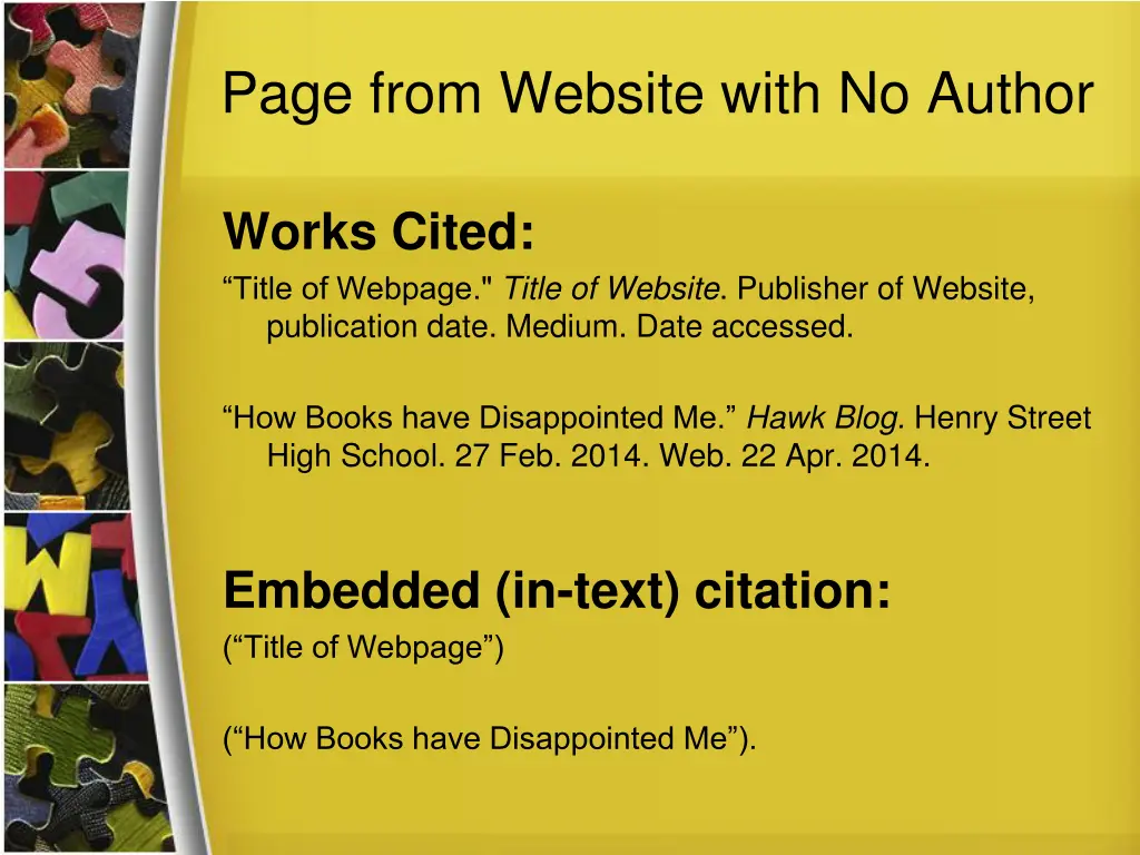 page from website with no author