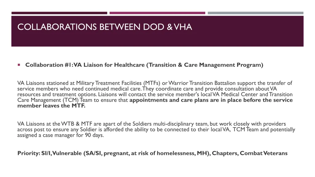 collaborations between dod vha