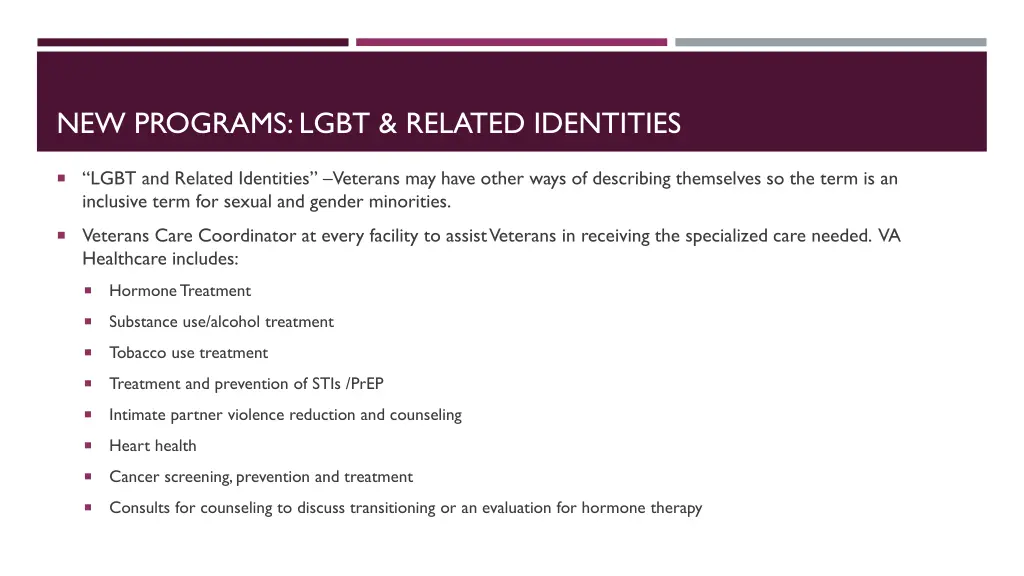 new programs lgbt related identities