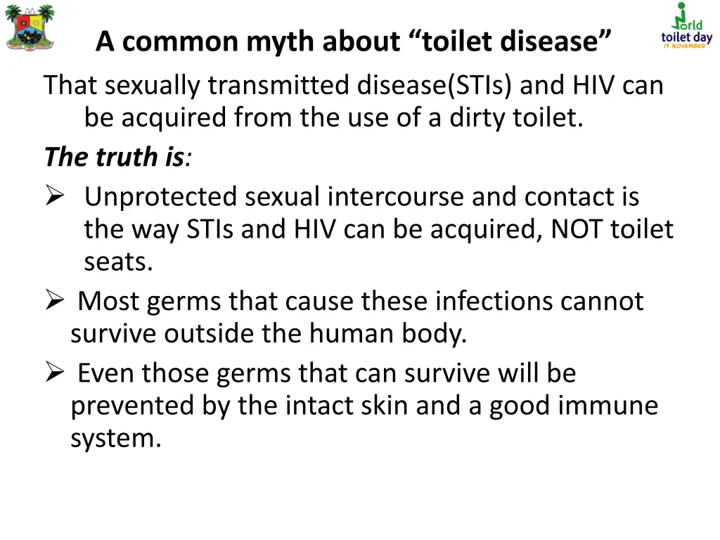 a common myth about toilet disease that sexually