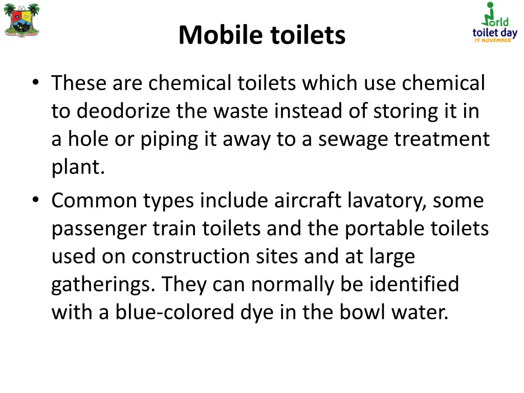 mobile toilets