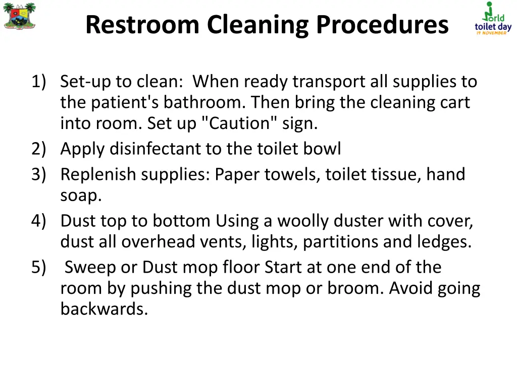 restroom cleaning procedures