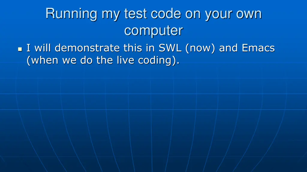 running my test code on your own computer