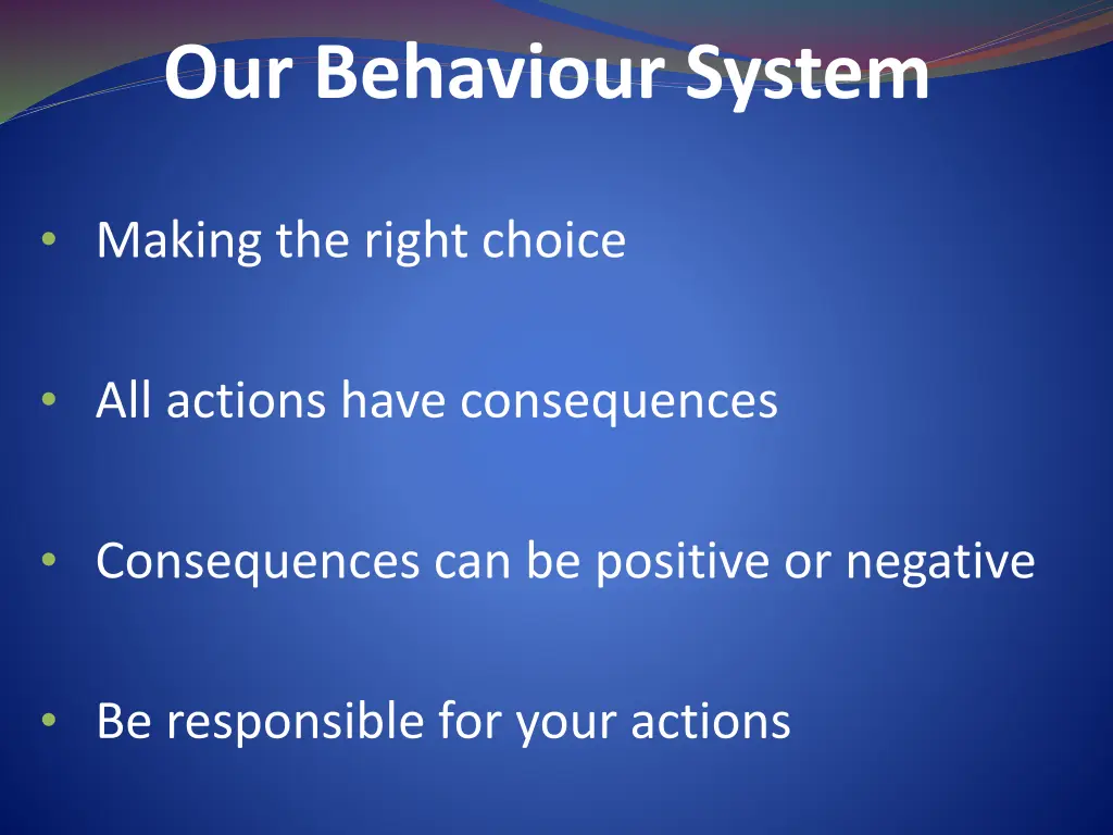 our behaviour system