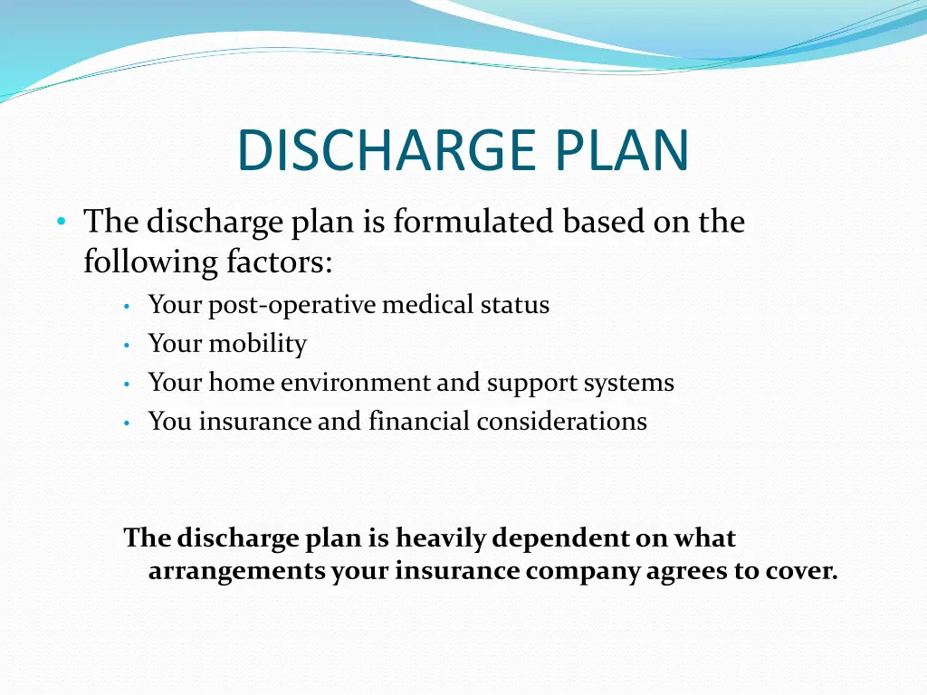 discharge plan