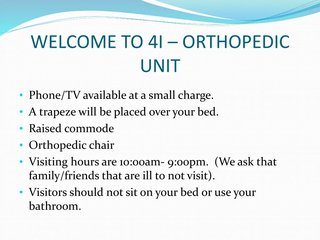 welcome to 4i orthopedic unit