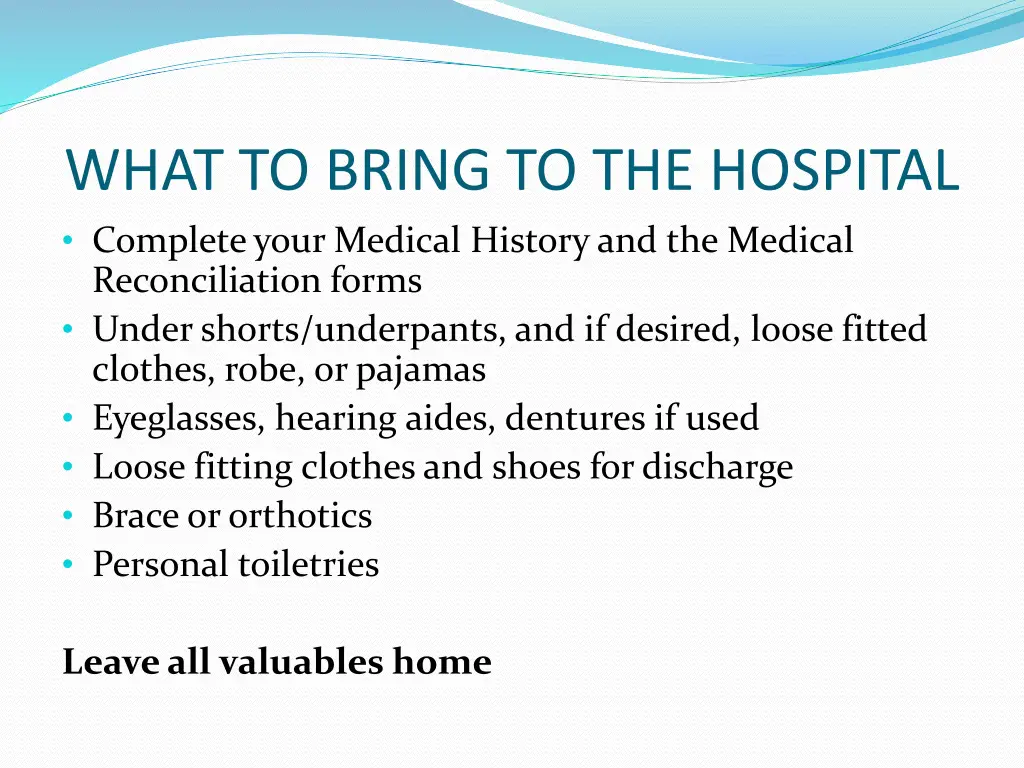 what to bring to the hospital complete your