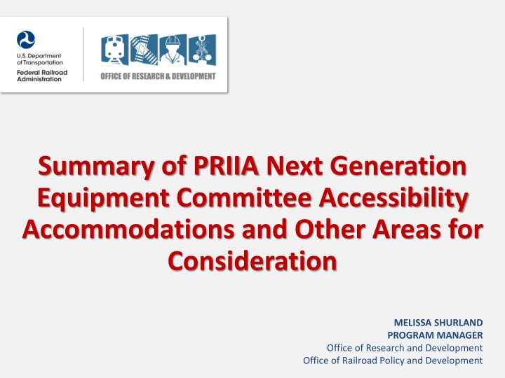 summary of priia next generation equipment