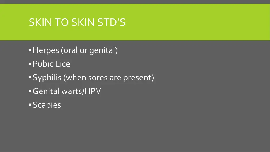 skin to skin std s