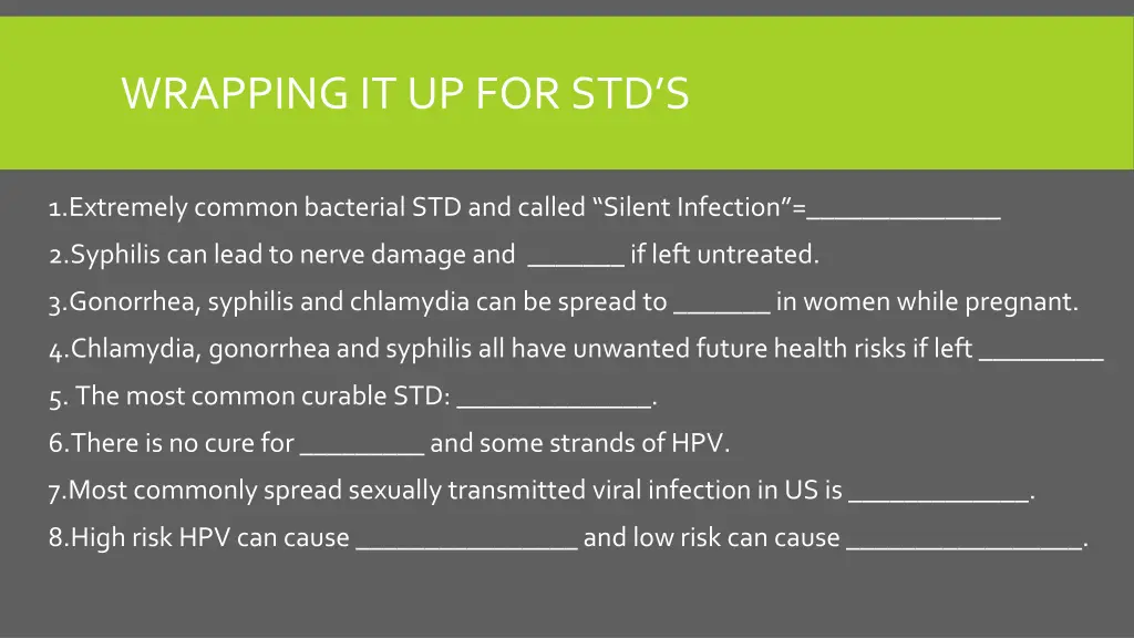 wrapping it up for std s