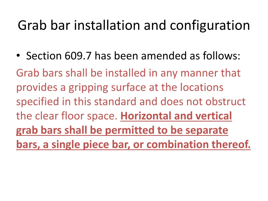 grab bar installation and configuration