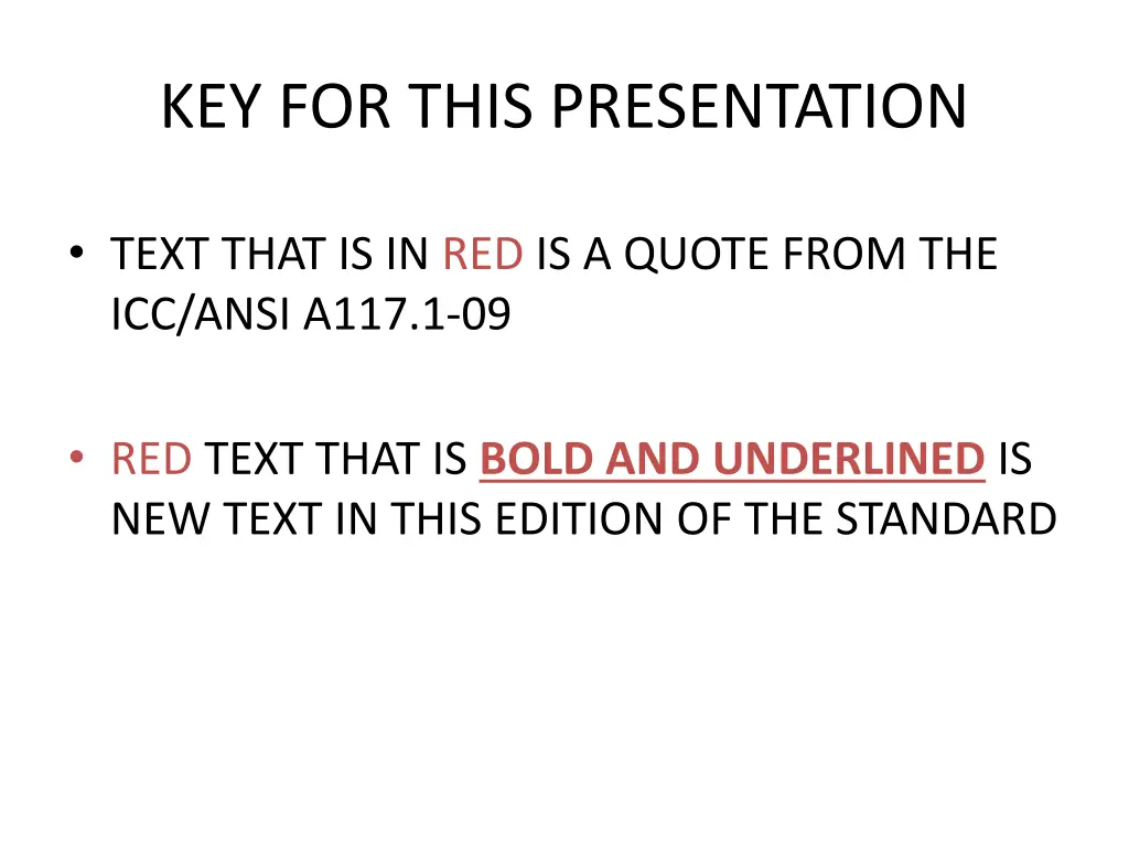 key for this presentation