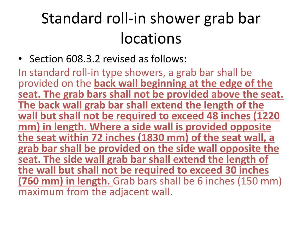 standard roll in shower grab bar locations