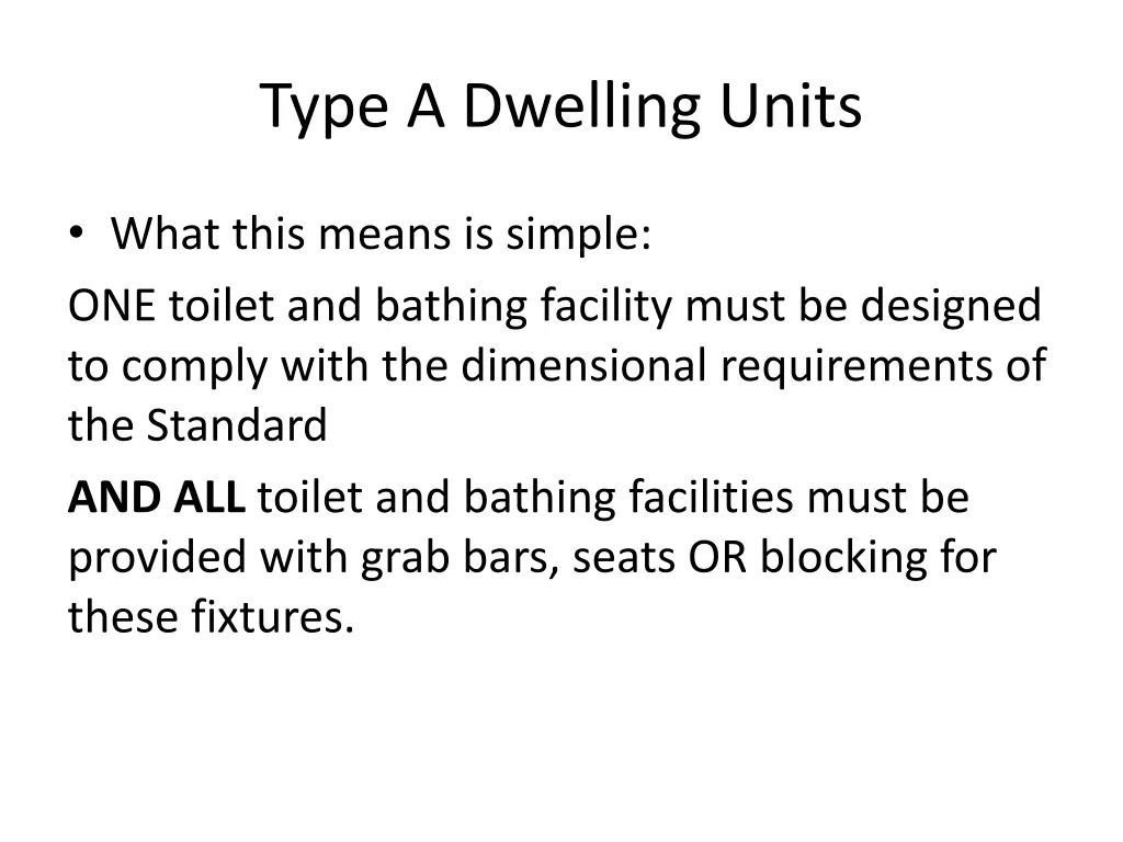 type a dwelling units 1