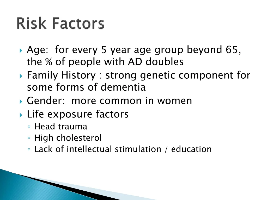 age for every 5 year age group beyond