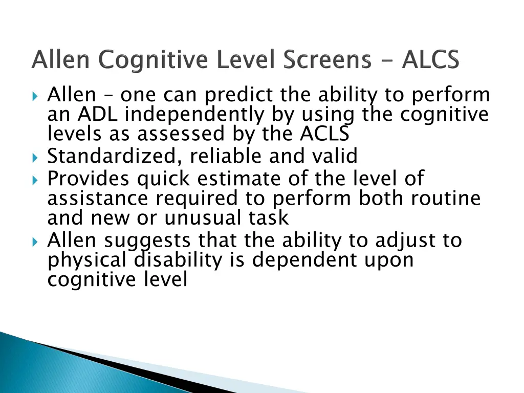 allen one can predict the ability to perform