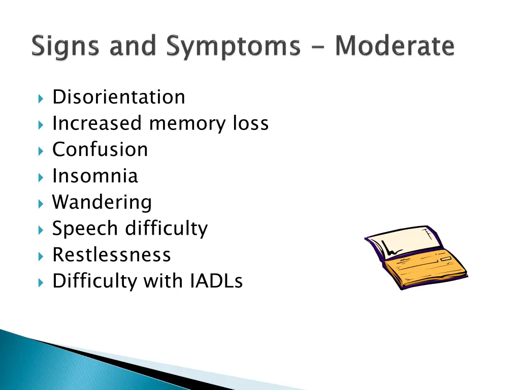 disorientation increased memory loss confusion