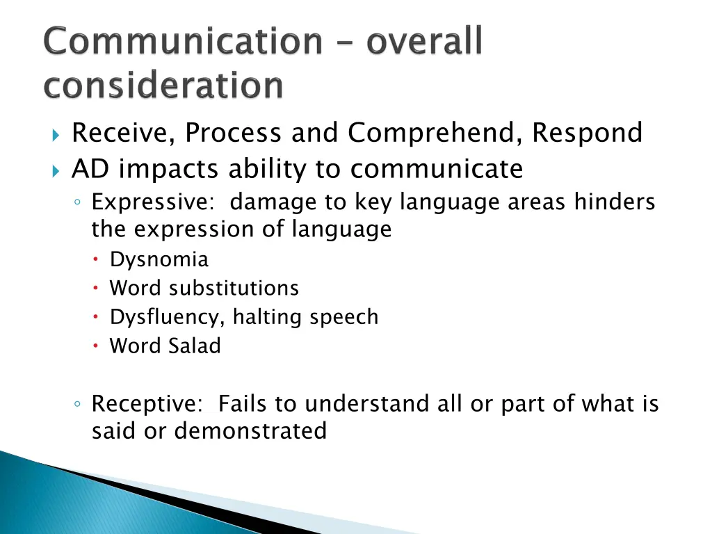 receive process and comprehend respond ad impacts