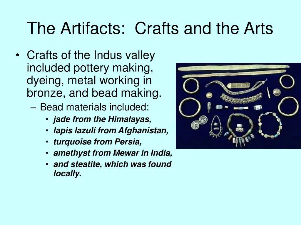 the artifacts crafts and the arts