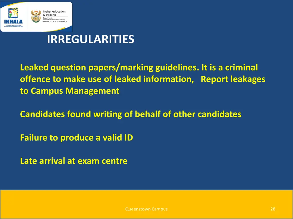 irregularities