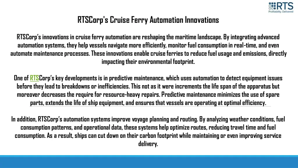 rtscorp s cruise ferry automation innovations