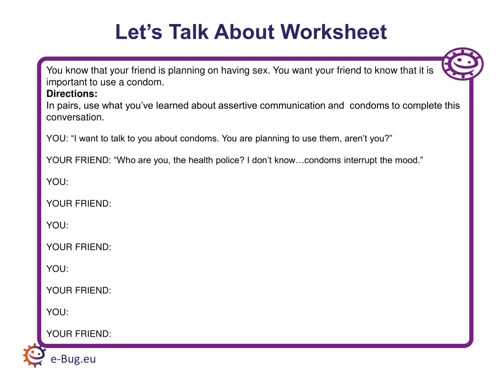 let s talk about worksheet