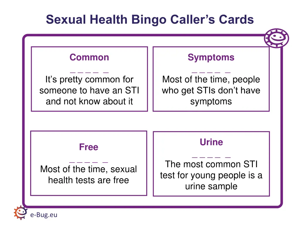 sexual health bingo caller s cards 2