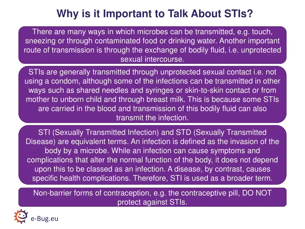 why is it important to talk about stis