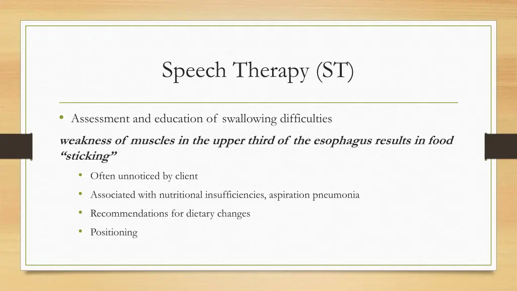 speech therapy st