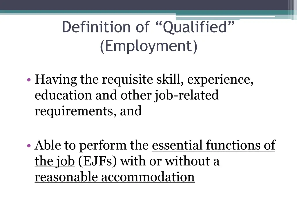 definition of qualified employment