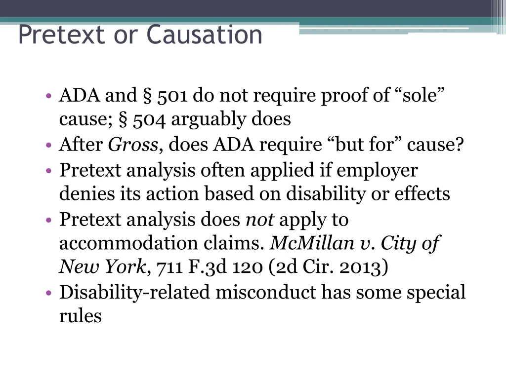 pretext or causation