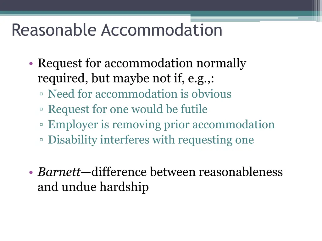 reasonable accommodation