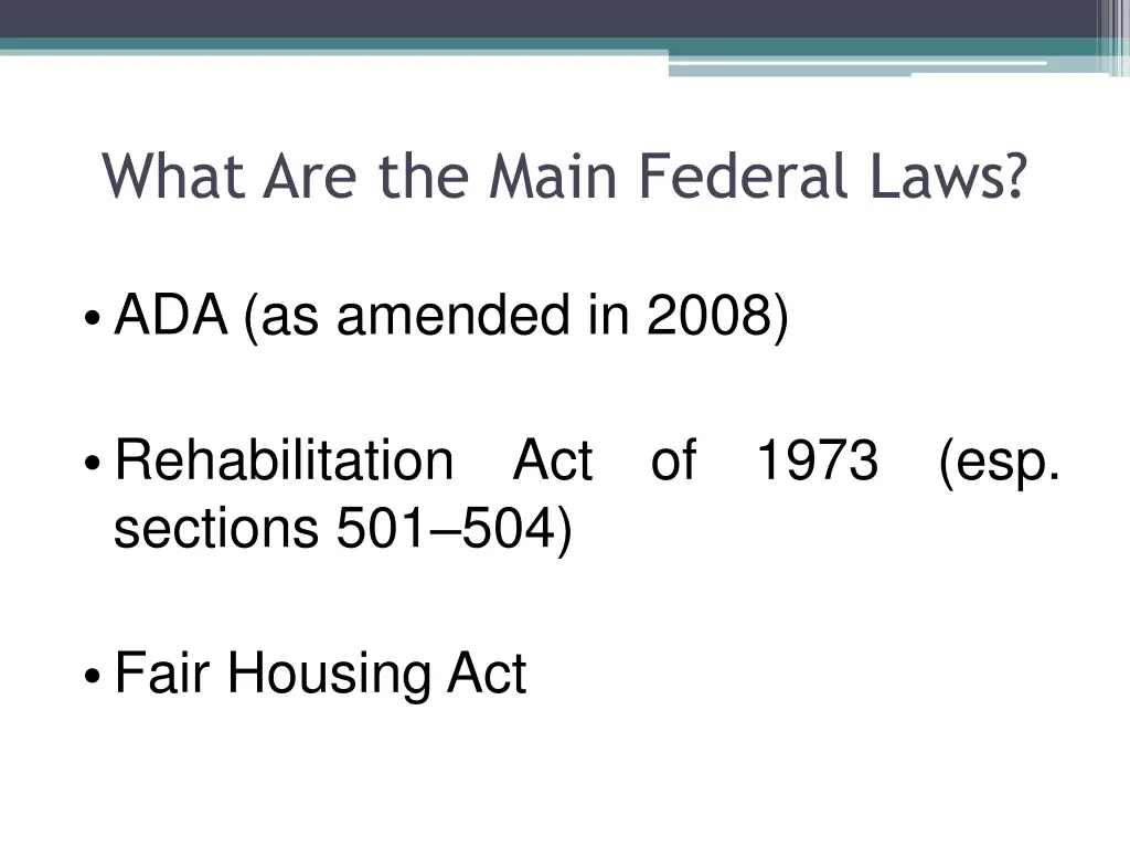 what are the main federal laws