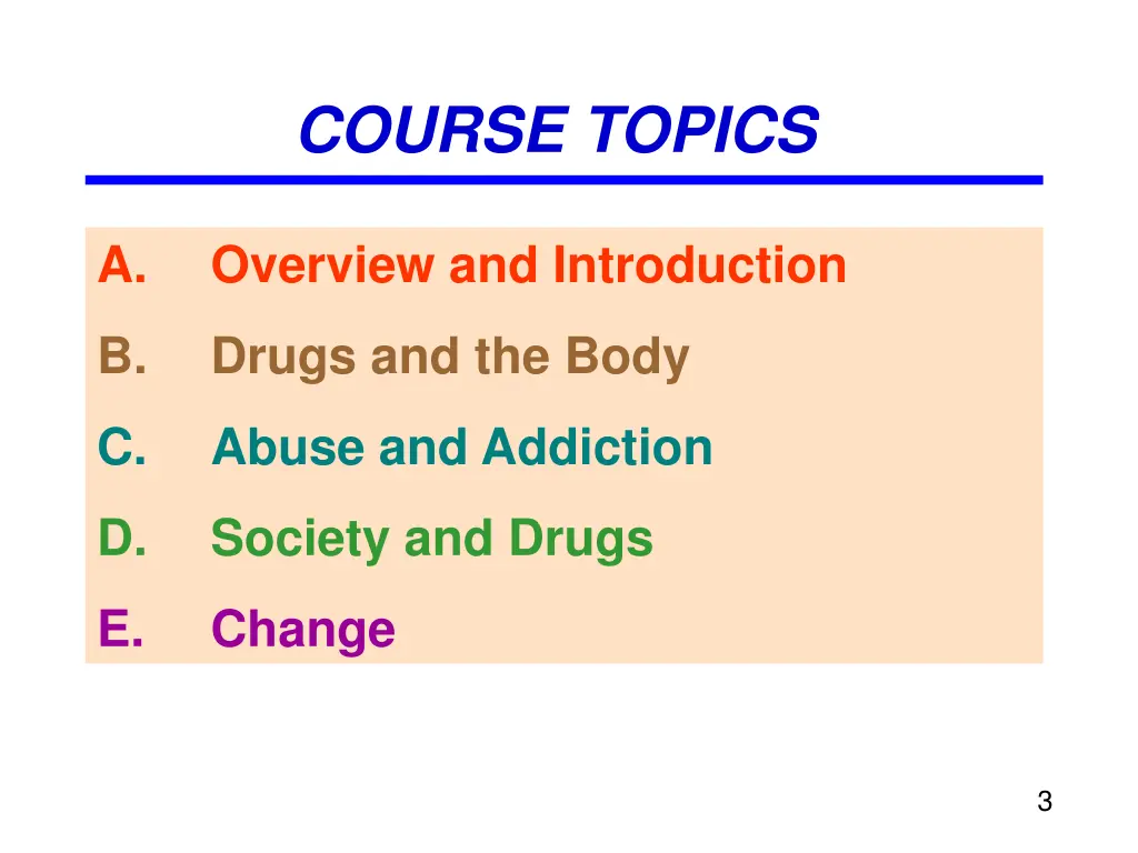 course topics