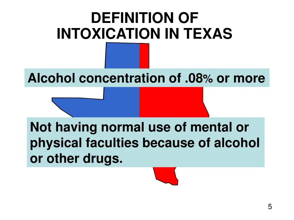 definition of intoxication in texas