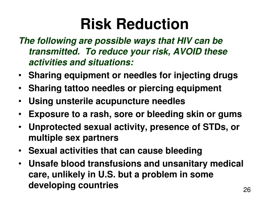 risk reduction