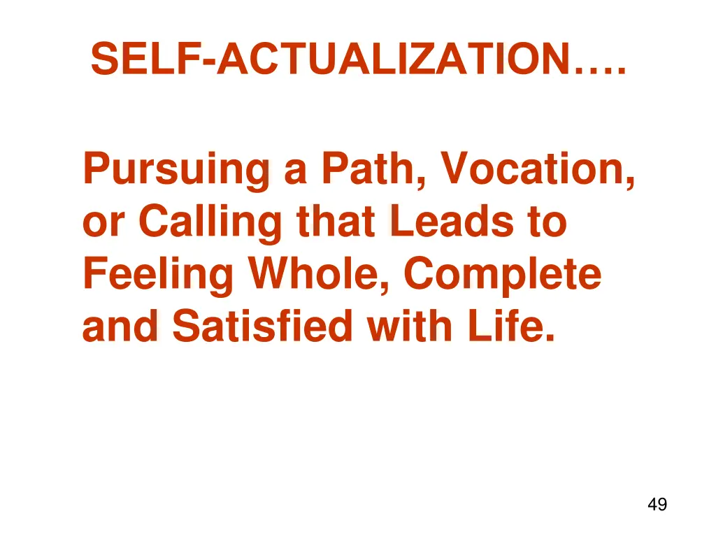 self actualization