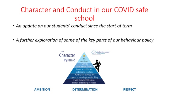 character and conduct in our covid safe school